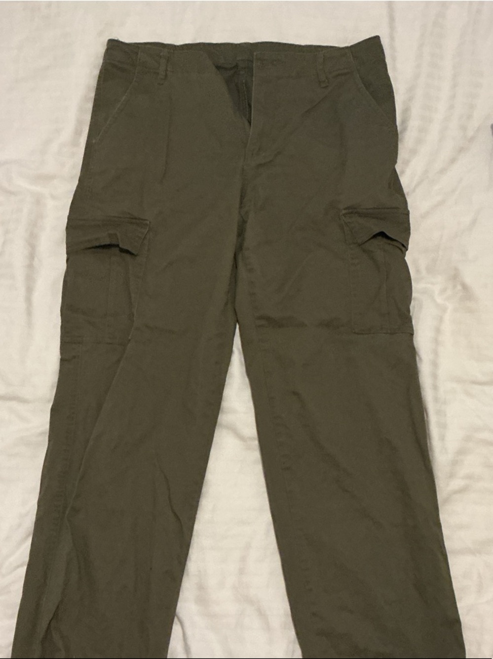 Women's Olive Green Cargo Trousers - Classic Utility Style